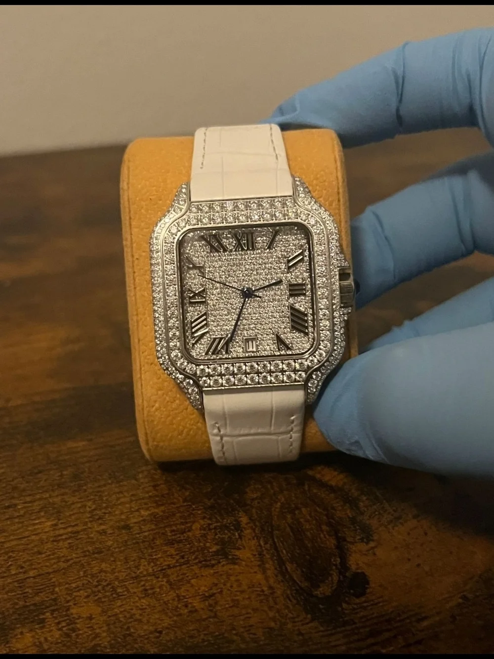 White Moissanite Watch Gra Authentic